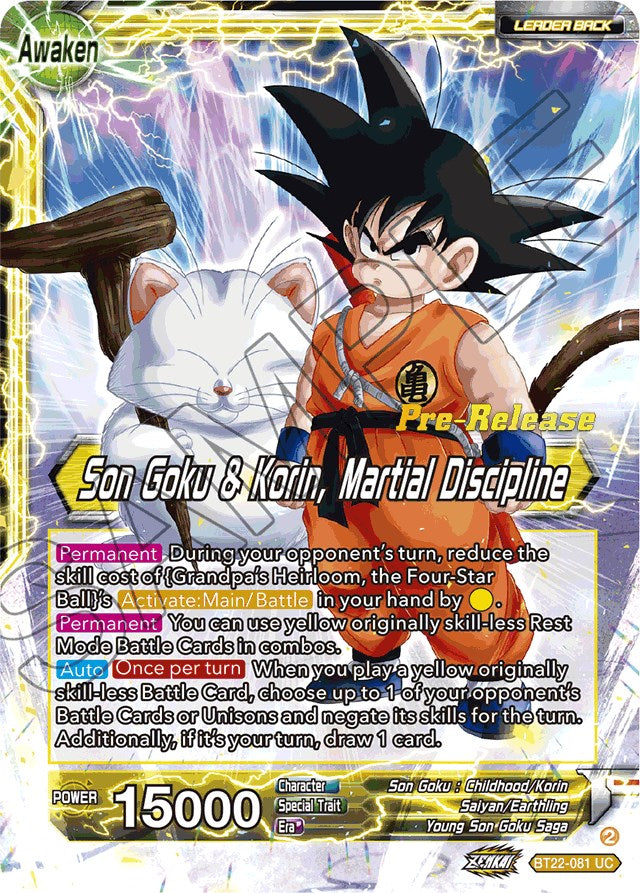 Son Goku // Son Goku & Korin, Martial Discipline (BT22-081) [Critical Blow Prerelease Promos] | Good Games Adelaide SA