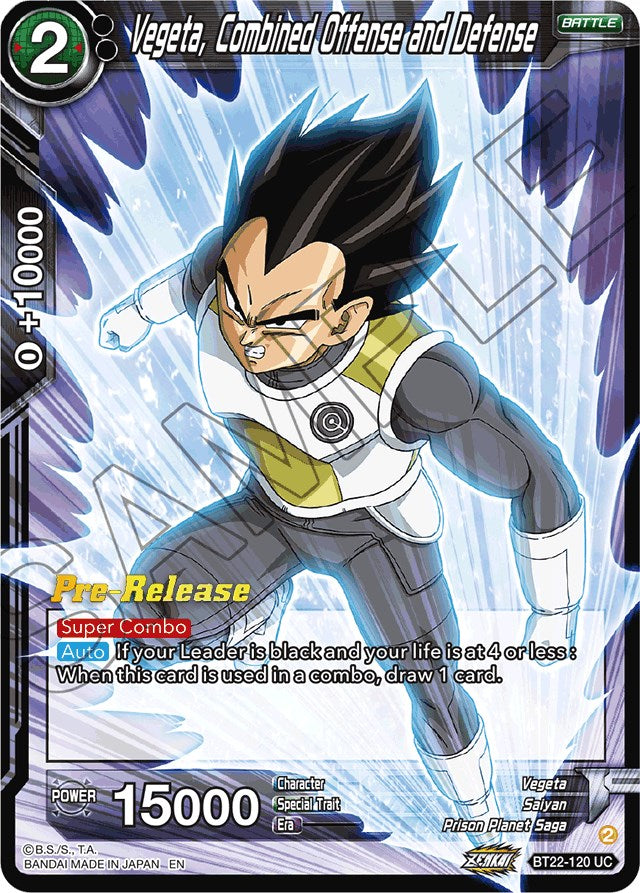 Vegeta, Combined Offense and Defense (BT22-120) [Critical Blow Prerelease Promos] | Good Games Adelaide SA