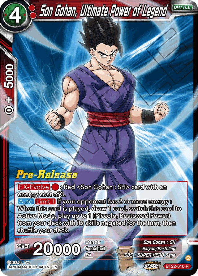 Son Gohan, Ultimate Power of Legend (BT22-010) [Critical Blow Prerelease Promos] | Good Games Adelaide SA
