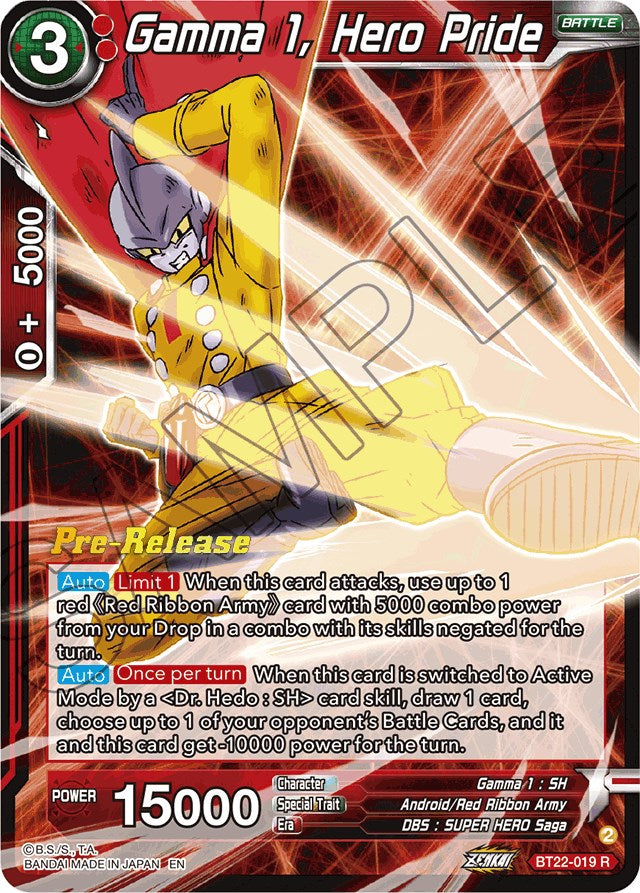 Gamma 1, Hero Pride (BT22-019) [Critical Blow Prerelease Promos] | Good Games Adelaide SA