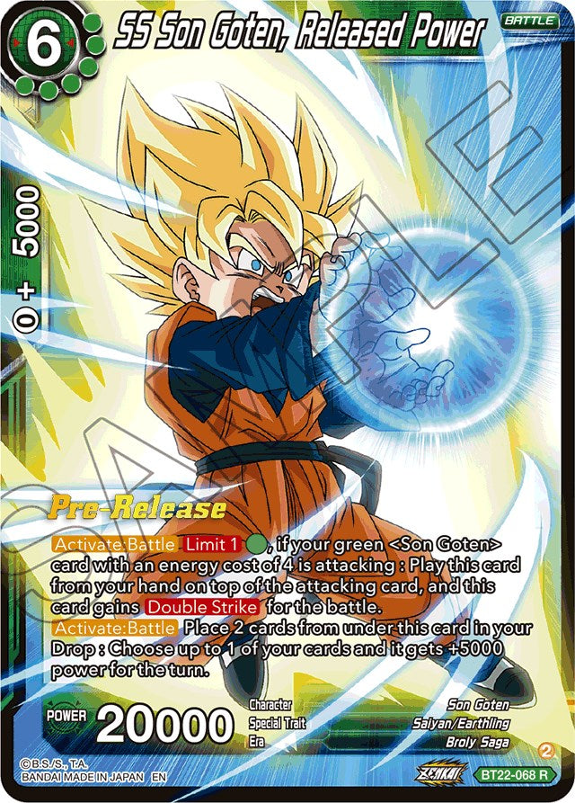 SS Son Goten, Released Power (BT22-068) [Critical Blow Prerelease Promos] | Good Games Adelaide SA