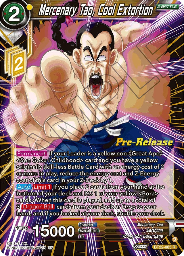 Mercenary Tao, Cool Extortion (BT22-085) [Critical Blow Prerelease Promos] | Good Games Adelaide SA