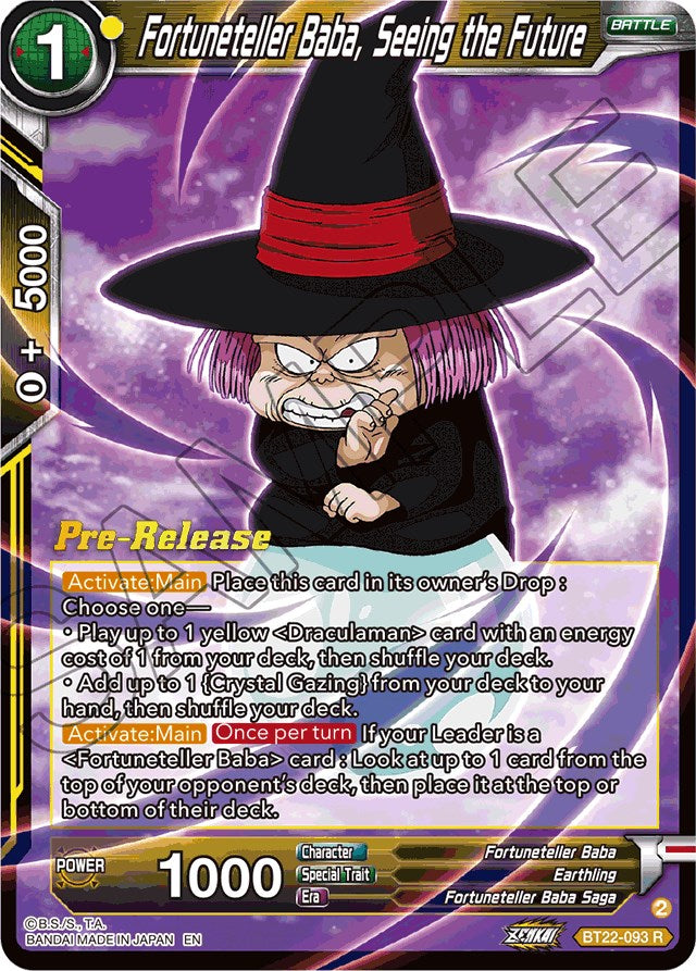 Fortuneteller Baba, Seeing the Future (BT22-093) [Critical Blow Prerelease Promos] | Good Games Adelaide SA