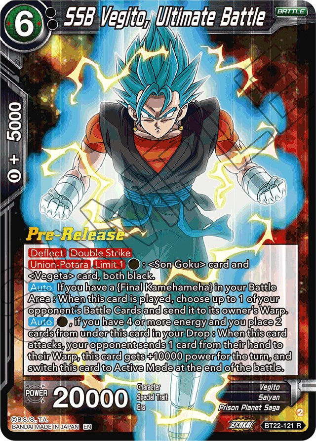 SSB Vegito, Ultimate Battle (BT22-121) [Critical Blow Prerelease Promos] | Good Games Adelaide SA