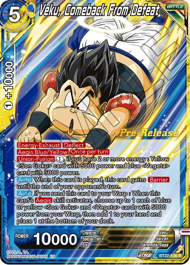 Veku, Comeback From Defeat (BT22-136) [Critical Blow Prerelease Promos] | Good Games Adelaide SA