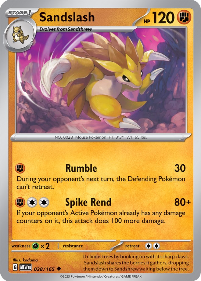 Sandslash (028/165) [Scarlet & Violet: 151] | Good Games Adelaide SA