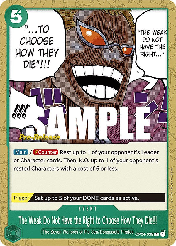 The Weak Do Not Have the Right to Choose How They Die!!! [Kingdoms of Intrigue Pre-Release Cards] | Good Games Adelaide SA