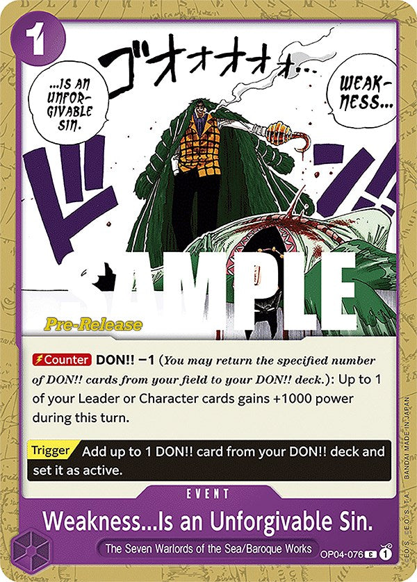 Weakness...Is an Unforgivable Sin. [Kingdoms of Intrigue Pre-Release Cards] | Good Games Adelaide SA