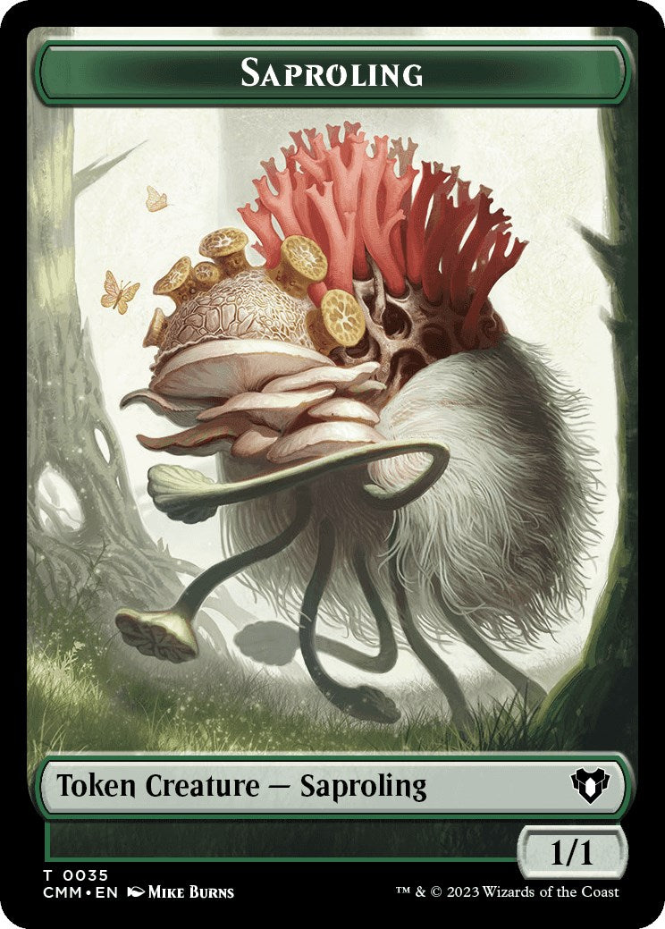 Saproling // Stoneforged Blade Double-Sided Token [Commander Masters Tokens] | Good Games Adelaide SA