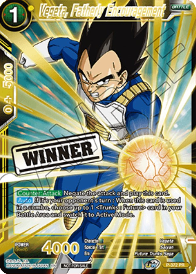 Vegeta, Fatherly Encouragement (Store Championship Winner Card 2023) (P-372) [Tournament Promotion Cards] | Good Games Adelaide SA