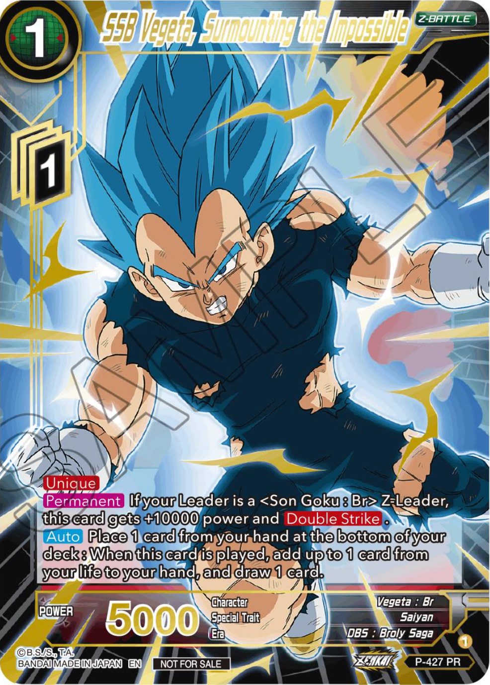 SSB Vegeta, Surmounting the Impossible (Alt. Art Card Set 2023 Vol. 3) (P-427) [Tournament Promotion Cards] | Good Games Adelaide SA