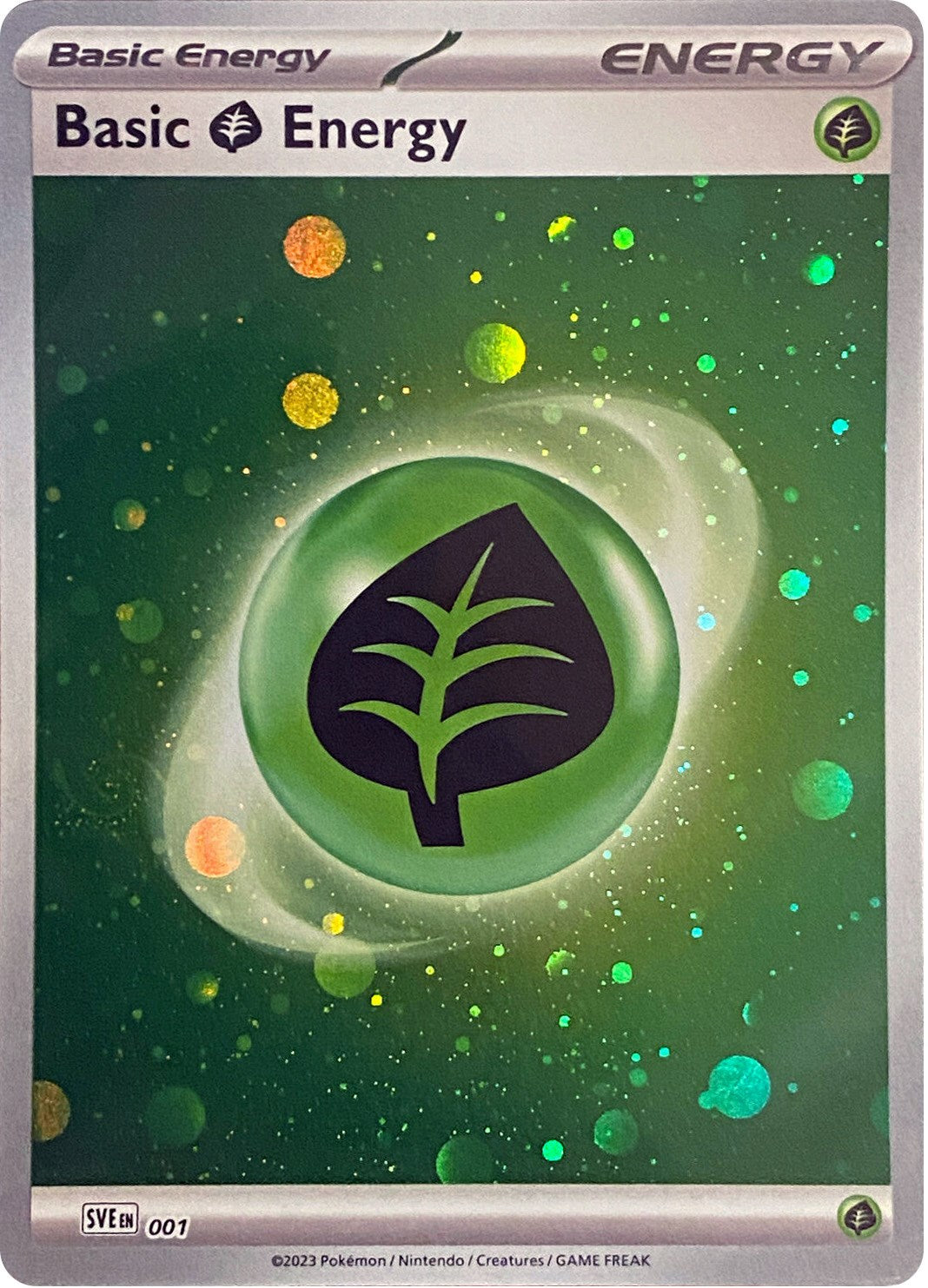 Basic Grass Energy (001) (Cosmos Holo) [Scarlet & Violet: Base Set] | Good Games Adelaide SA