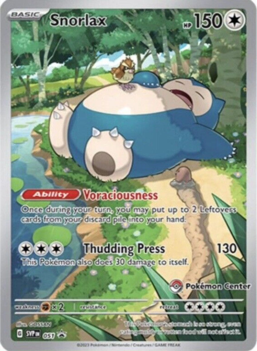 Snorlax (051) (Pokemon Center Exclusive) [Scarlet & Violet: Black Star Promos] | Good Games Adelaide SA