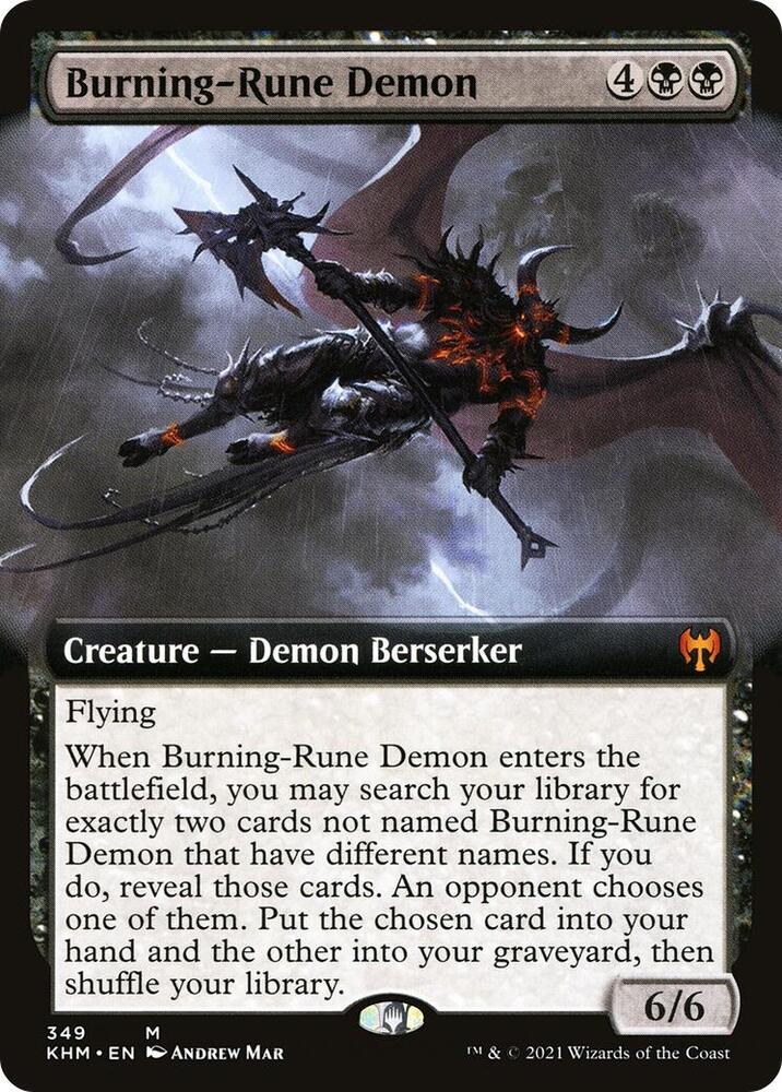 Burning-Rune Demon 349 (Kaldheim)  - Extended Art Foil | Good Games Adelaide SA