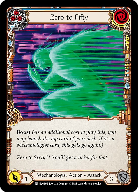 Zero to Fifty (Blue) [EVO164] (Bright Lights)  Rainbow Foil | Good Games Adelaide SA
