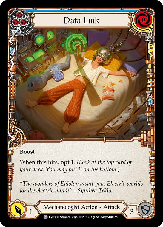 Data Link (Blue) [EVO188] (Bright Lights)  Rainbow Foil | Good Games Adelaide SA