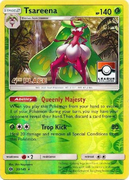 Tsareena 20 149 League Challenge 4th Place 020/149 (League & Championship Cards)  - Reverse Holofoil | Good Games Adelaide SA