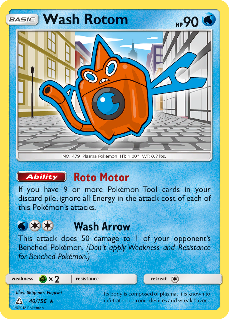 Wash Rotom (40/156) [Sun & Moon: Ultra Prism] | Good Games Adelaide SA