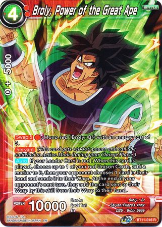 Broly, Power of the Great Ape [BT11-016] | Good Games Adelaide SA
