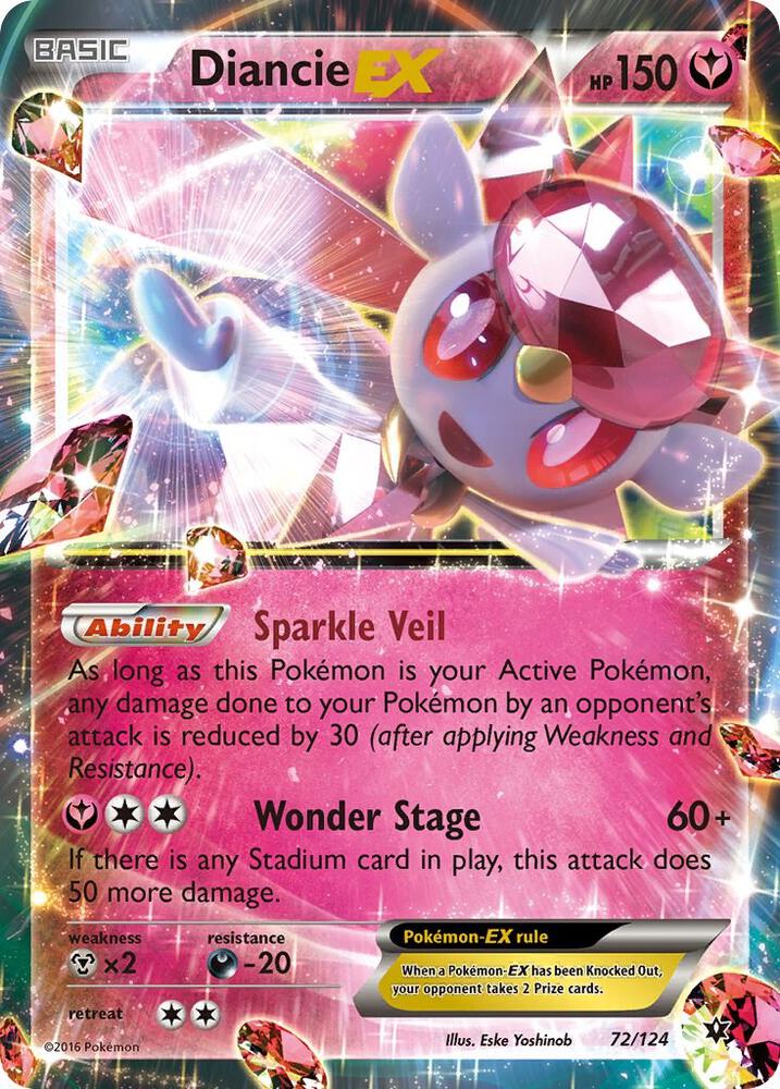 Diancie EX 72/124 (XY - Fates Collide)  - Holofoil | Good Games Adelaide SA