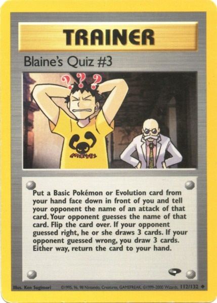Blaine's Quiz #3 (112/132) [Gym Challenge Unlimited] | Good Games Adelaide SA