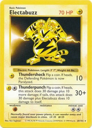 Electabuzz (20/102) [Base Set Shadowless Unlimited] | Good Games Adelaide SA