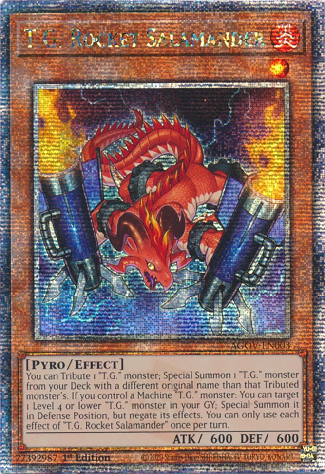 T.G. Rocket Salamander (Quarter Century Secret Rare) [AGOV-EN003] Quarter Century Secret Rare | Good Games Adelaide SA