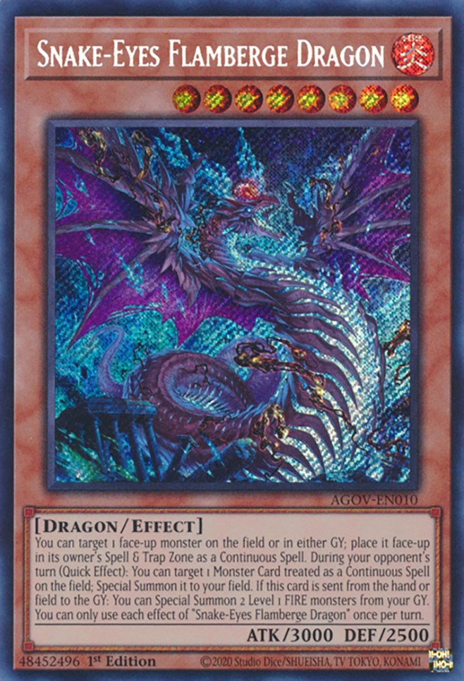 Snake-Eyes Flamberge Dragon [AGOV-EN010] Secret Rare | Good Games Adelaide SA