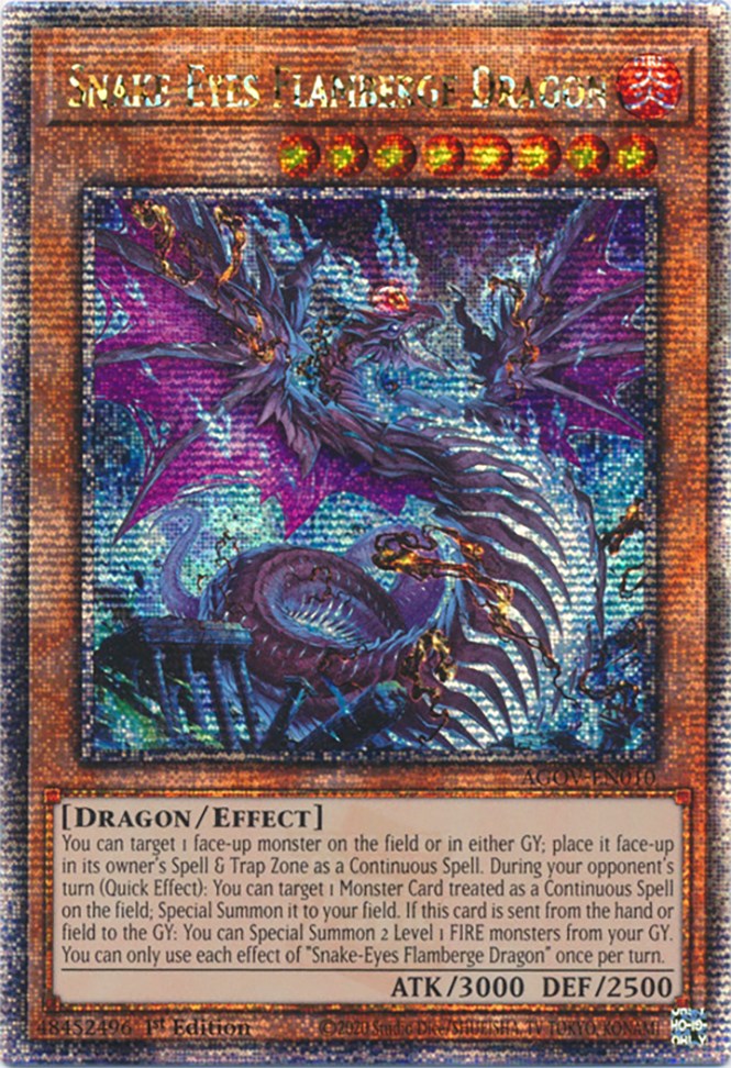 Snake-Eyes Flamberge Dragon (Quarter Century Secret Rare) [AGOV-EN010] Quarter Century Secret Rare | Good Games Adelaide SA