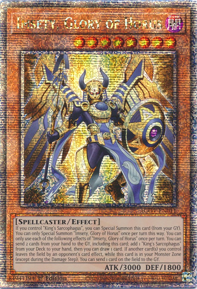 Imsety, Glory of Horus (Quarter Century Secret Rare) [AGOV-EN011] Quarter Century Secret Rare | Good Games Adelaide SA