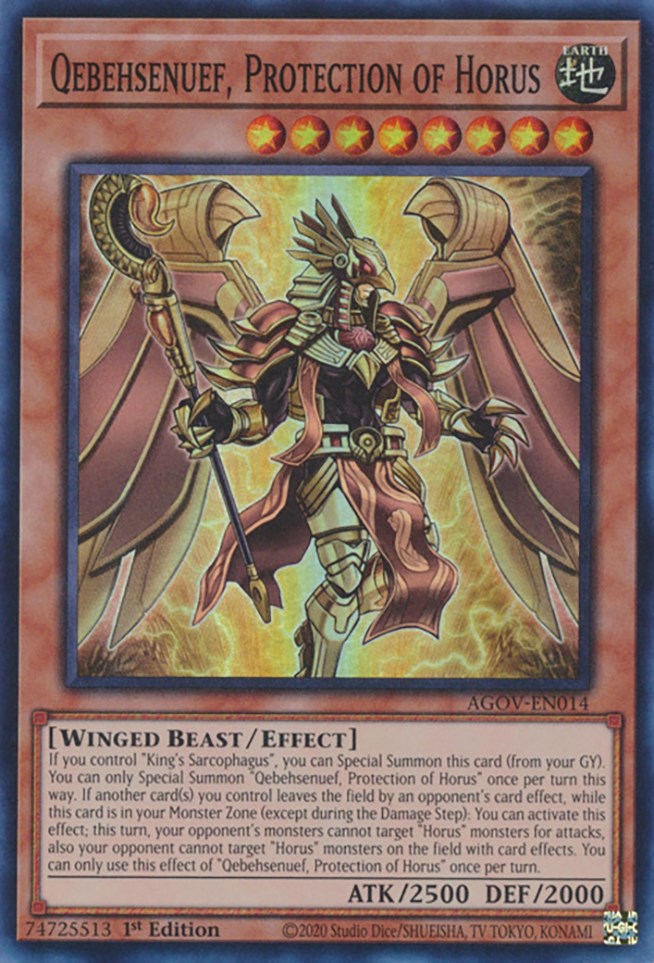 Qebehsenuef, Protection of Horus [AGOV-EN014] Super Rare | Good Games Adelaide SA