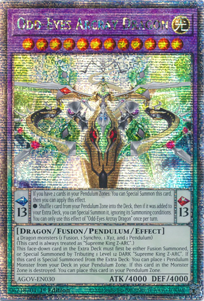 Odd-Eyes Arcray Dragon (Quarter Century Secret Rare) [AGOV-EN030] Quarter Century Secret Rare | Good Games Adelaide SA