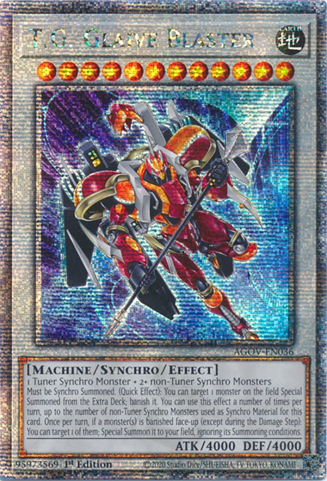 T.G. Glaive Blaster (Quarter Century Secret Rare) [AGOV-EN036] Quarter Century Secret Rare | Good Games Adelaide SA