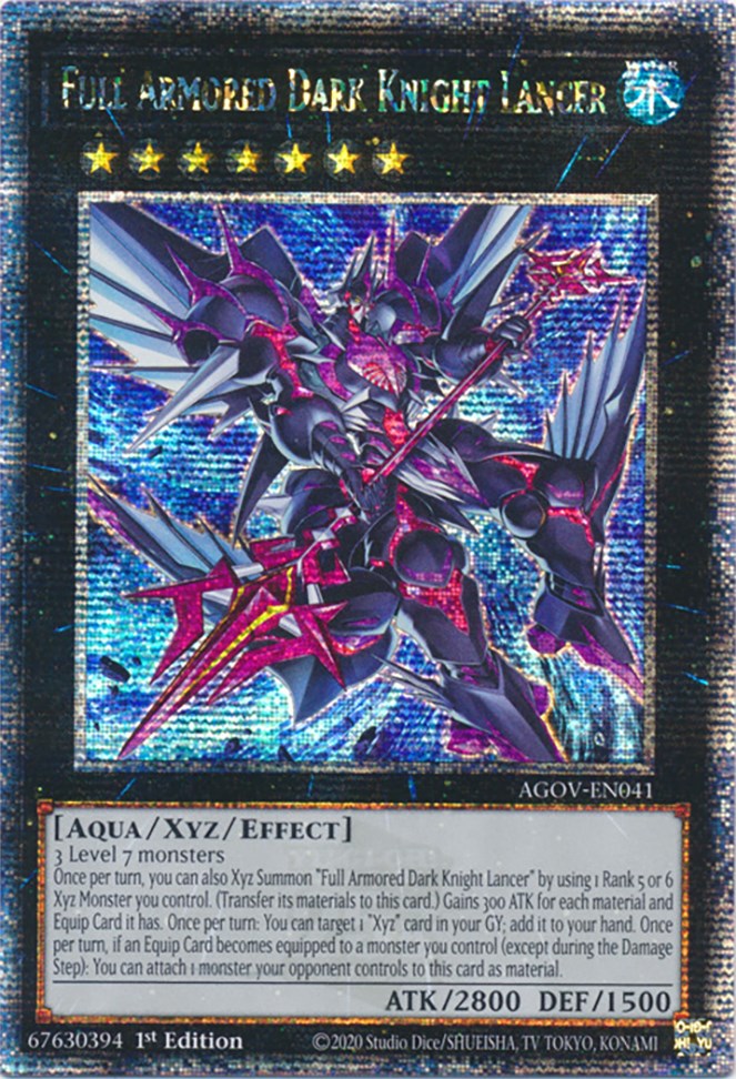 Full Armored Dark Knight Lancer (Quarter Century Secret Rare) [AGOV-EN041] Quarter Century Secret Rare | Good Games Adelaide SA