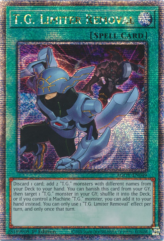 T.G. Limiter Removal (Quarter Century Secret Rare) [AGOV-EN049] Quarter Century Secret Rare | Good Games Adelaide SA