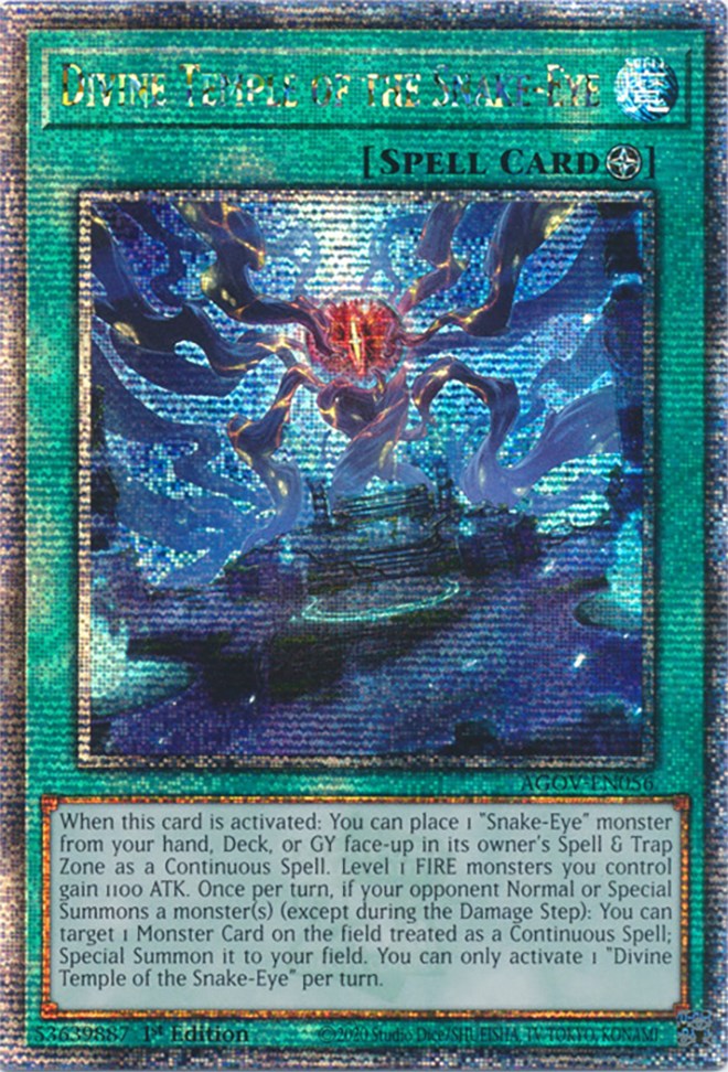 Divine Temple of the Snake-Eye (Quarter Century Secret Rare) [AGOV-EN056] Quarter Century Secret Rare | Good Games Adelaide SA