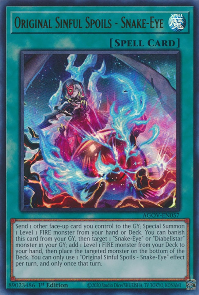 Original Sinful Spoils - Snake-Eye [AGOV-EN057] Ultra Rare | Good Games Adelaide SA