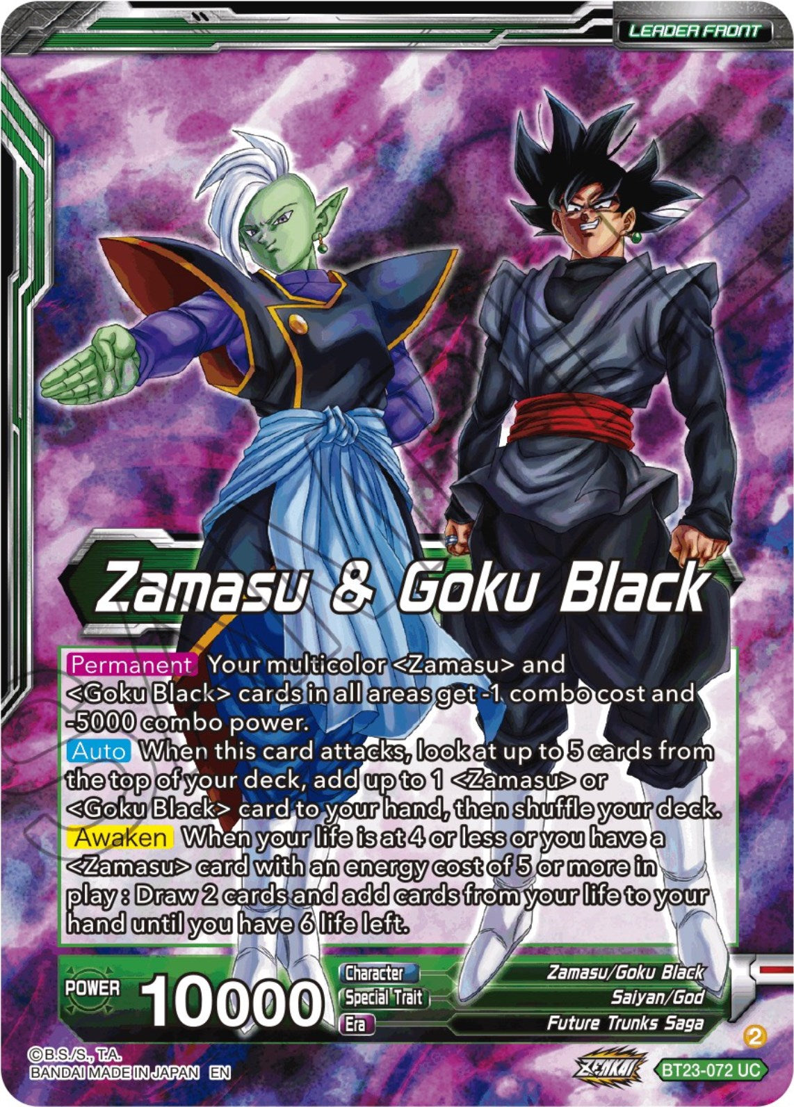 Zamasu & Goku Black // Zamasu & SS Rose Goku Black, Humanity's Destruction (BT23-072) [Perfect Combination] | Good Games Adelaide SA
