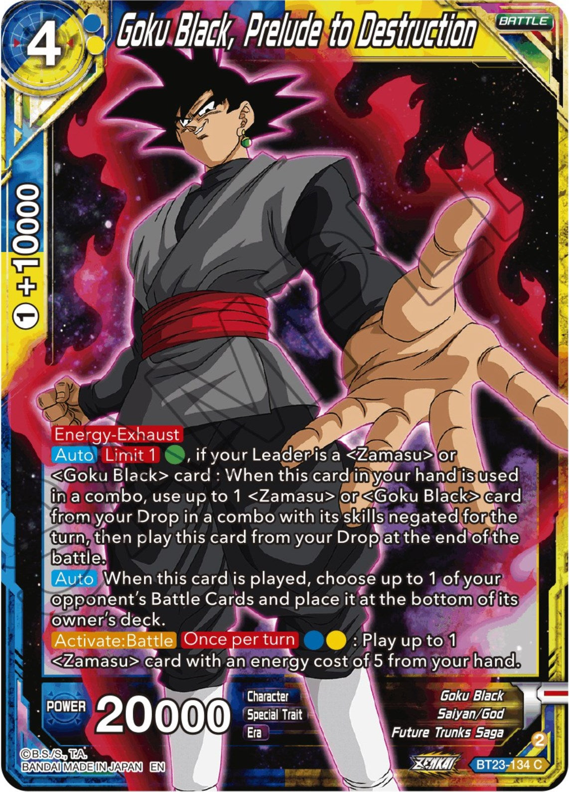 Goku Black, Prelude to Destruction (BT23-134) [Perfect Combination] | Good Games Adelaide SA