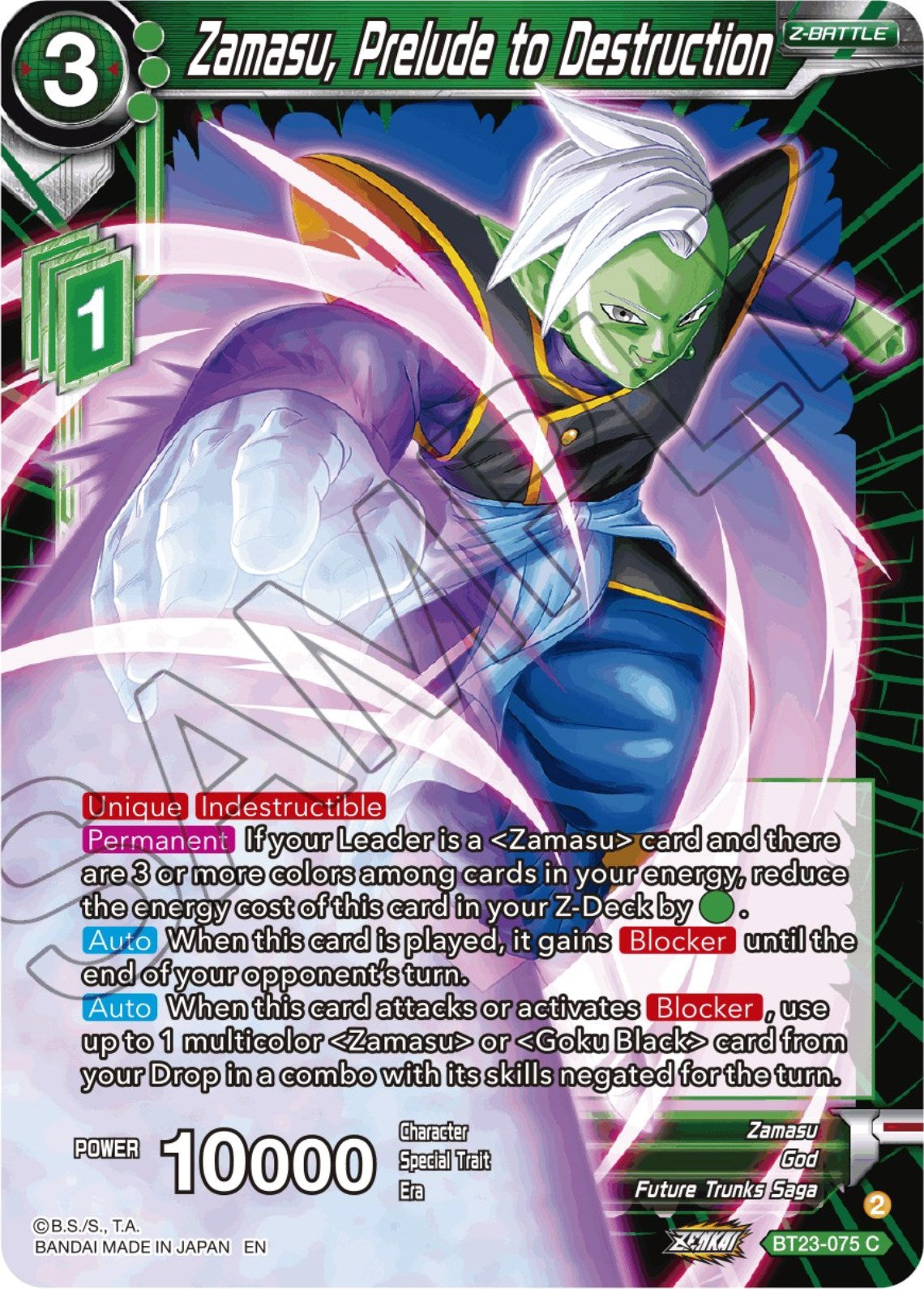 Zamasu, Prelude to Destruction (BT23-075) [Perfect Combination] | Good Games Adelaide SA