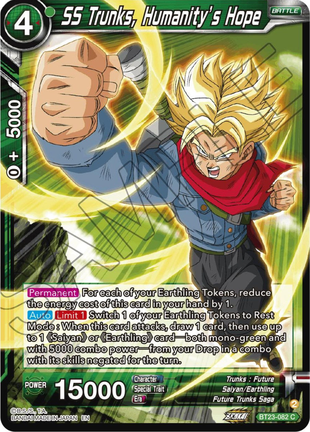 SS Trunks, Humanity's Hope (BT23-082) [Perfect Combination] | Good Games Adelaide SA