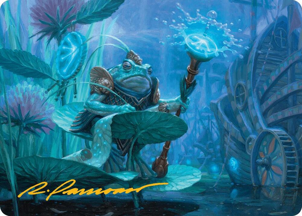 Dour Port Mage Art Card Gold Stamped Signature 5 (Art Series: Bloomburrow)  | Good Games Adelaide SA