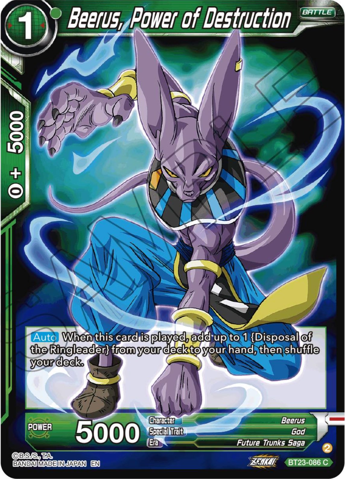 Beerus, Power of Destruction (BT23-086) [Perfect Combination] | Good Games Adelaide SA