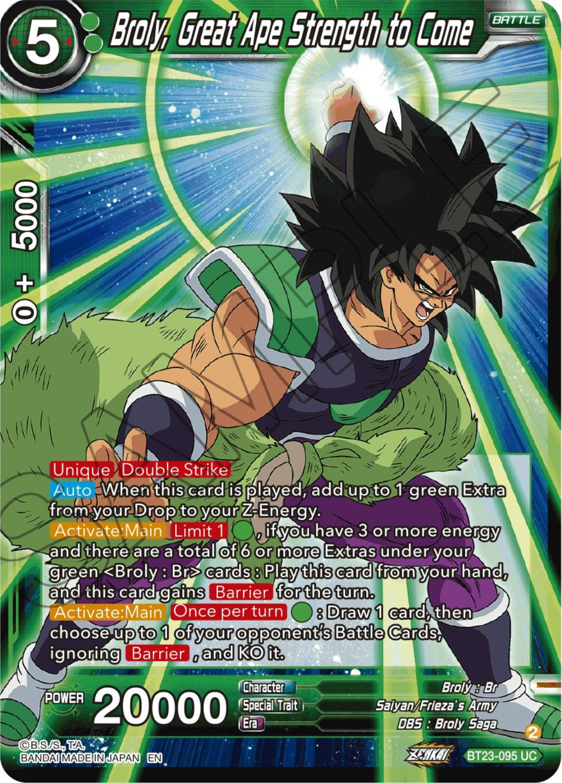 Broly, Great Ape Strength to Come (BT23-095) [Perfect Combination] | Good Games Adelaide SA