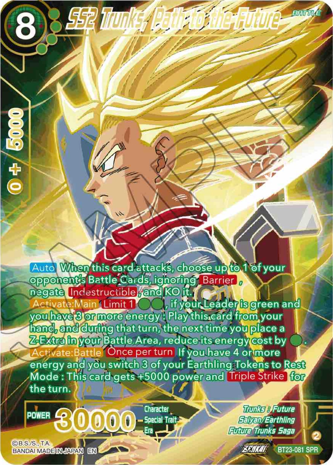 SS2 Trunks, Path to the Future (SPR) (BT23-081) [Perfect Combination] | Good Games Adelaide SA