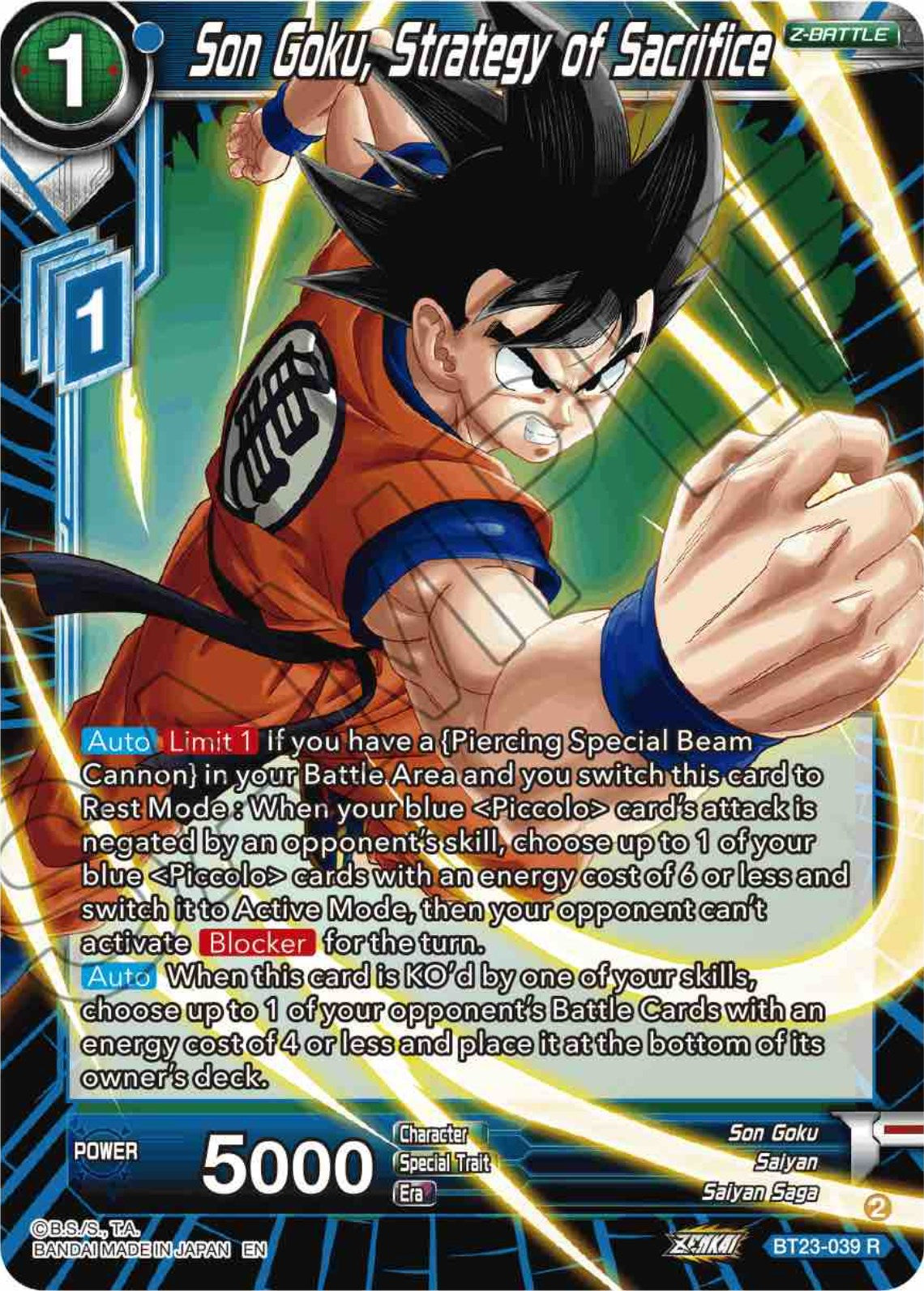 Son Goku, Strategy of Sacrifice (BT23-039) [Perfect Combination] | Good Games Adelaide SA