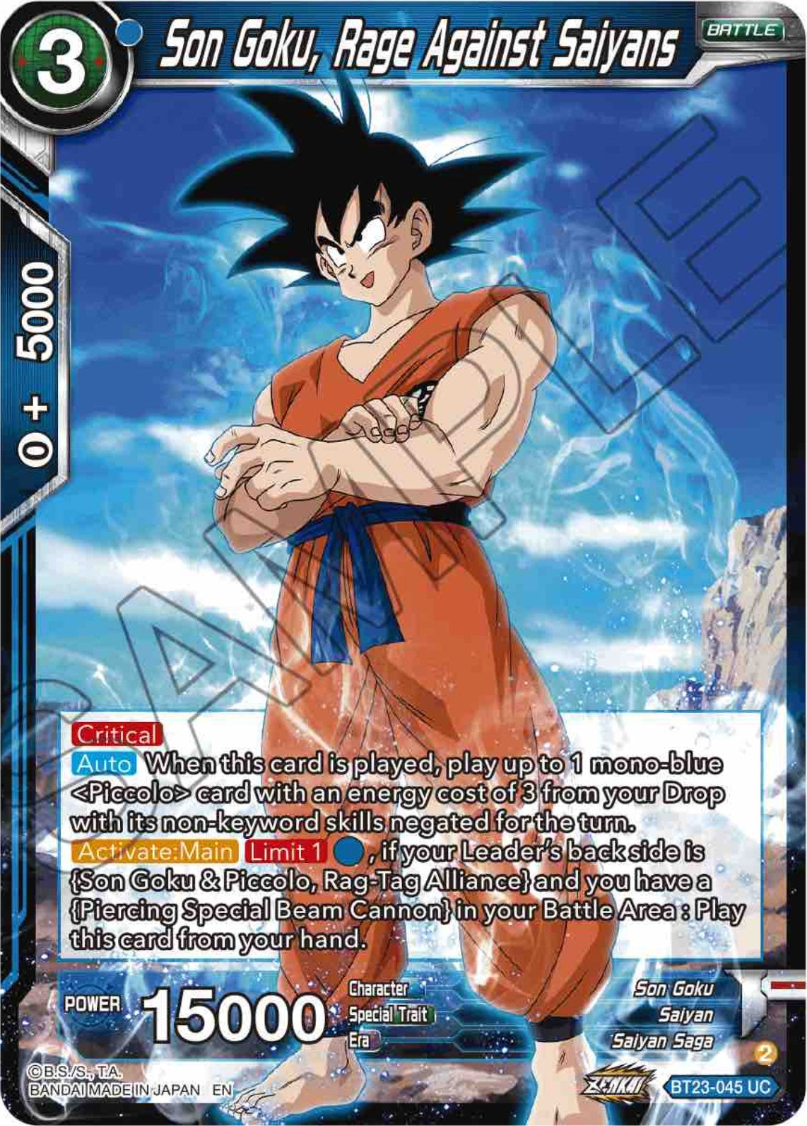 Son Goku, Rage Against Saiyans (BT23-045) [Perfect Combination] | Good Games Adelaide SA