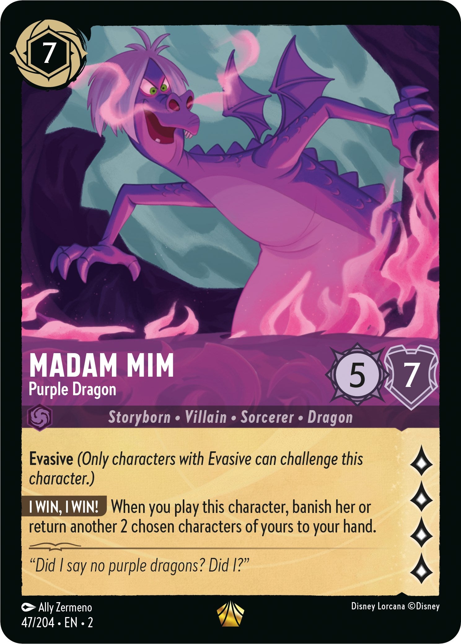 Madam Mim - Purple Dragon (47/204) [Rise of the Floodborn] | Good Games Adelaide SA