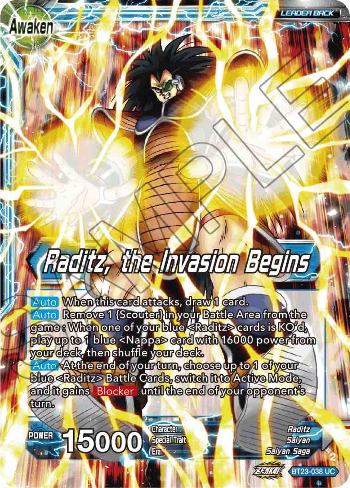 Raditz // Raditz, the Invasion Begins (BT23-038) [Perfect Combination] | Good Games Adelaide SA
