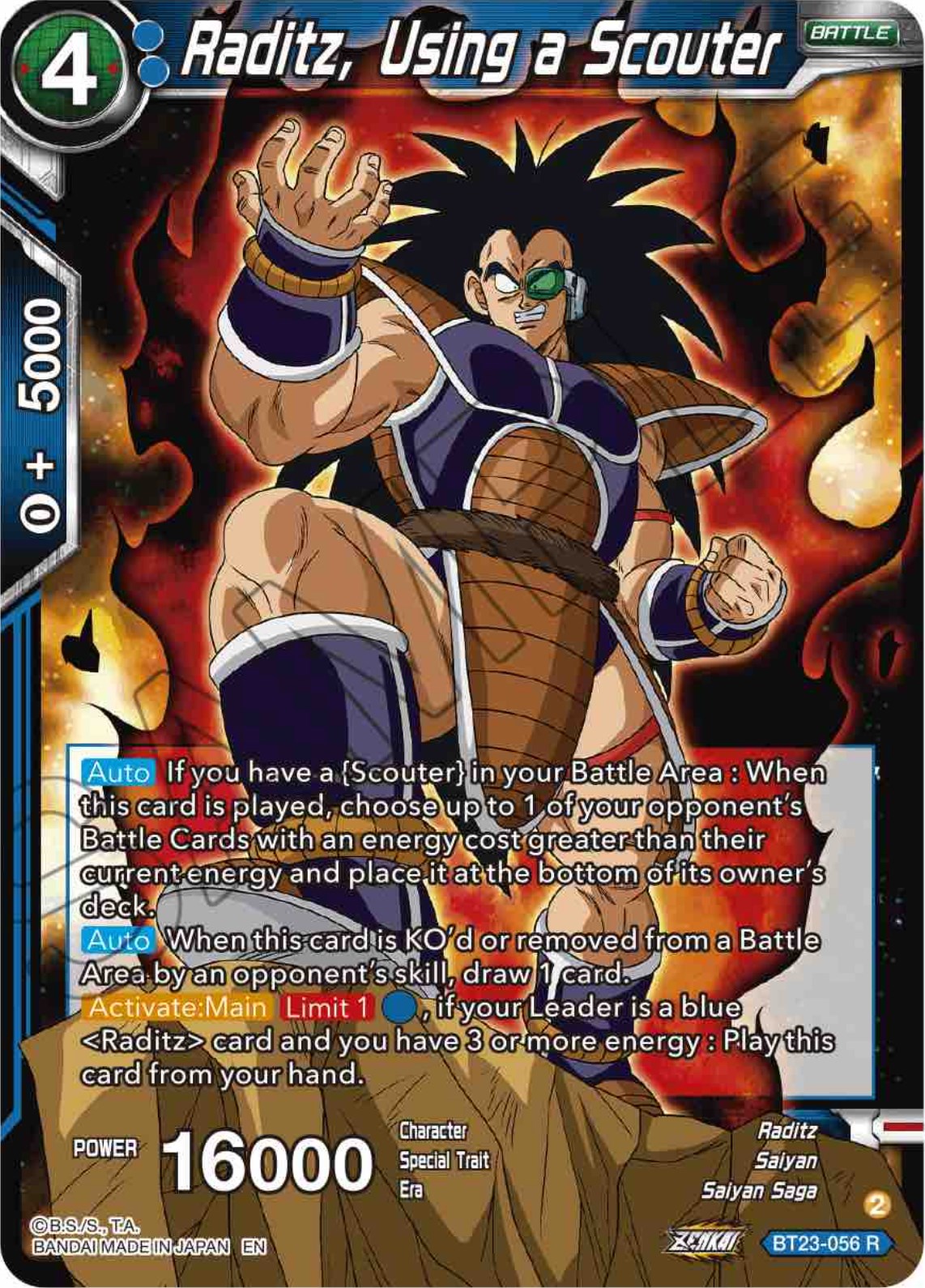 Raditz, Using a Scouter (BT23-056) [Perfect Combination] | Good Games Adelaide SA